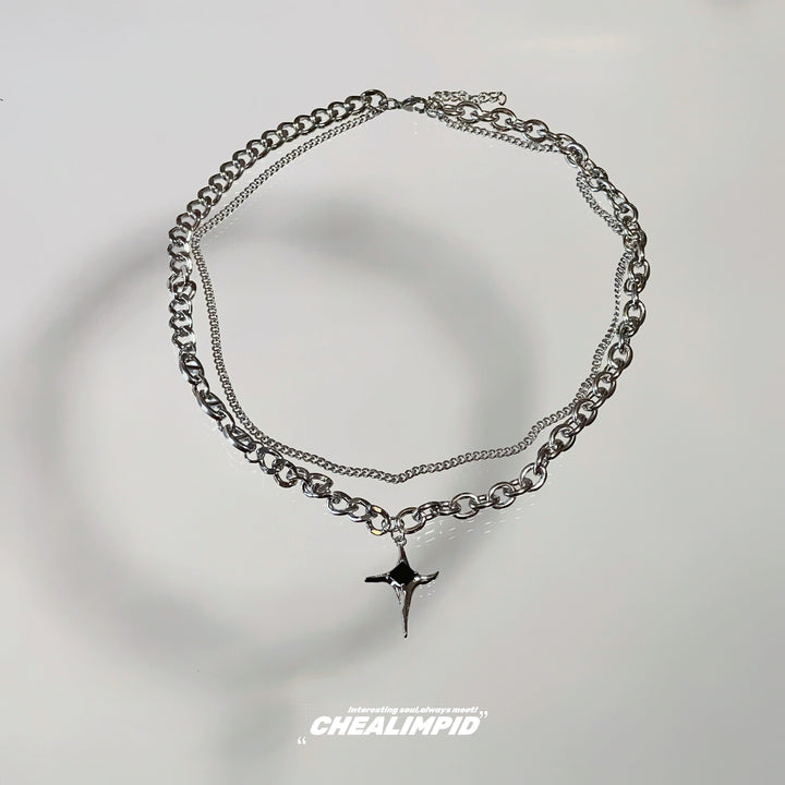 Double-Layer Hip-Hop Star Necklace