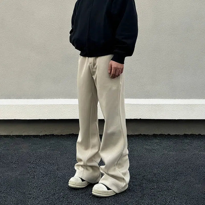 Deconstructed Cotton Flared Sweatpants