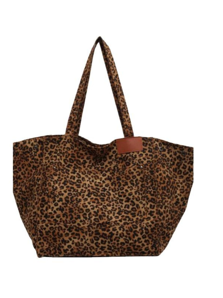 Canvas Leopard Print Shoulder Bag