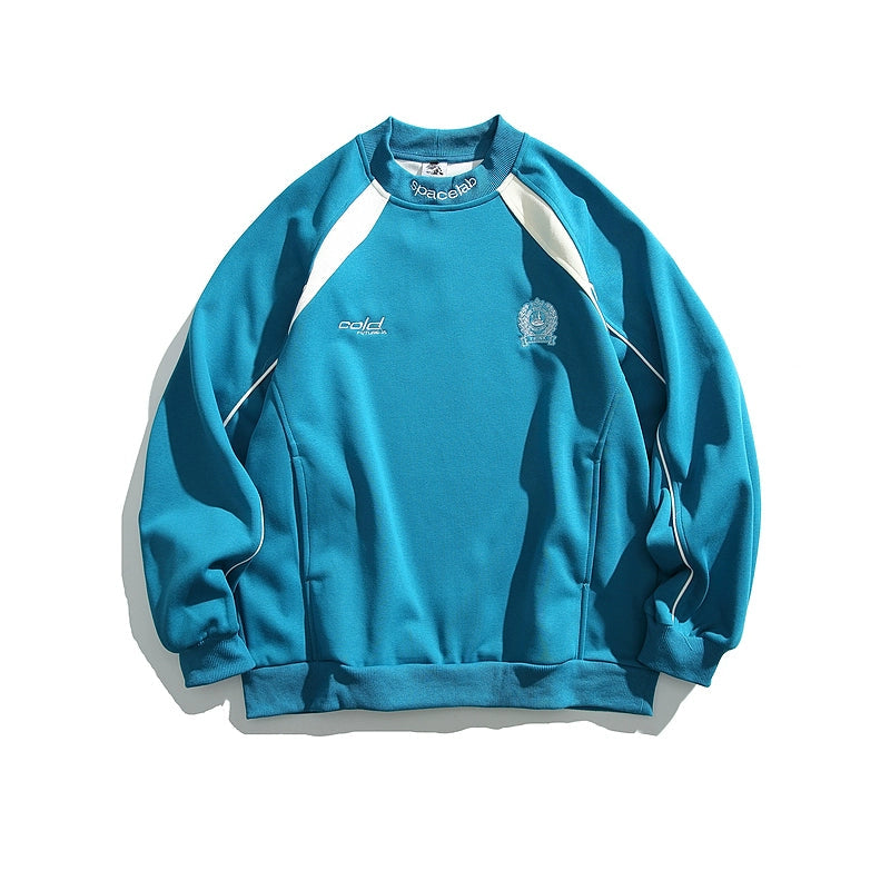 Contrast Color Round Neck Sweatshirt