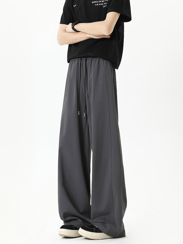 Wide-Leg Casual Ice Silk Pants