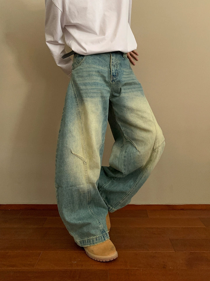 Mud-dyed Wide-leg Jeans