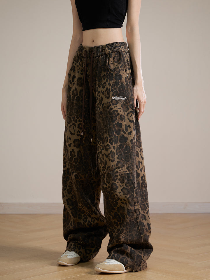 Pantalones cargo de hip-hop con estampado de leopardo 