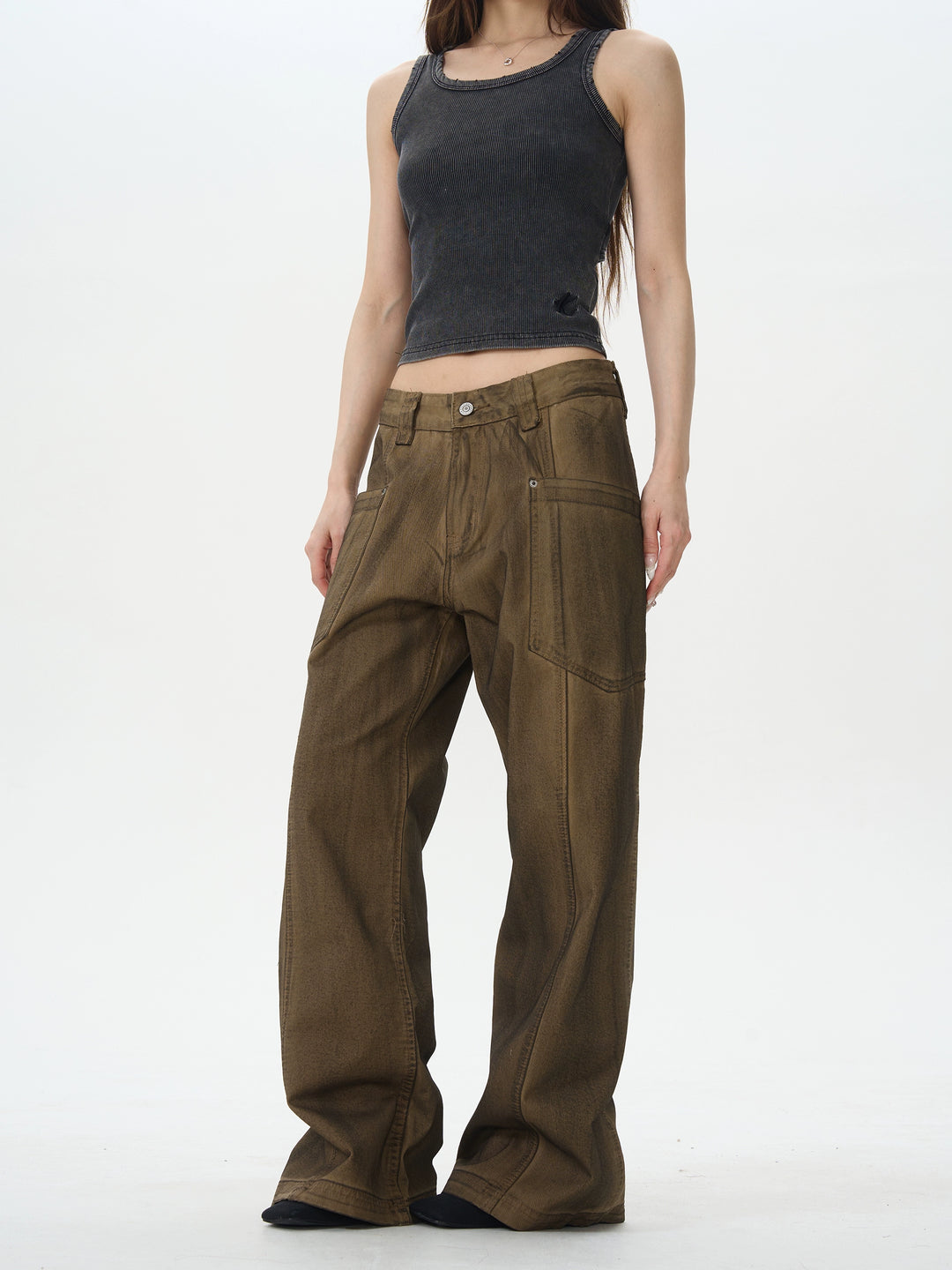 Retro Overalls Style Logging Pants