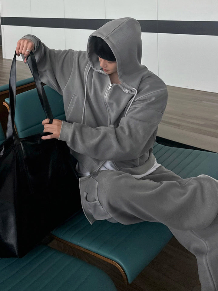 Hooded Cardigan Sweatshirt Fashion Suit