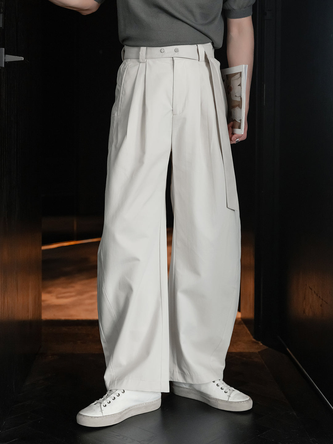 Straight Wide-Leg Casual Pants