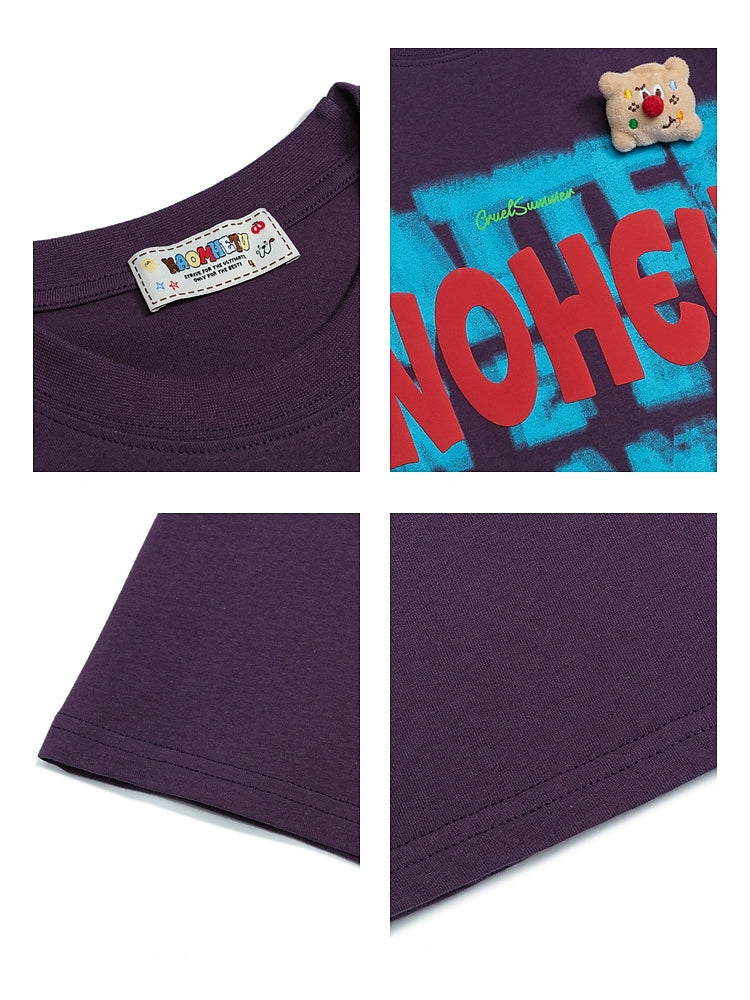 Graffiti Letter Round Neck T-shirt