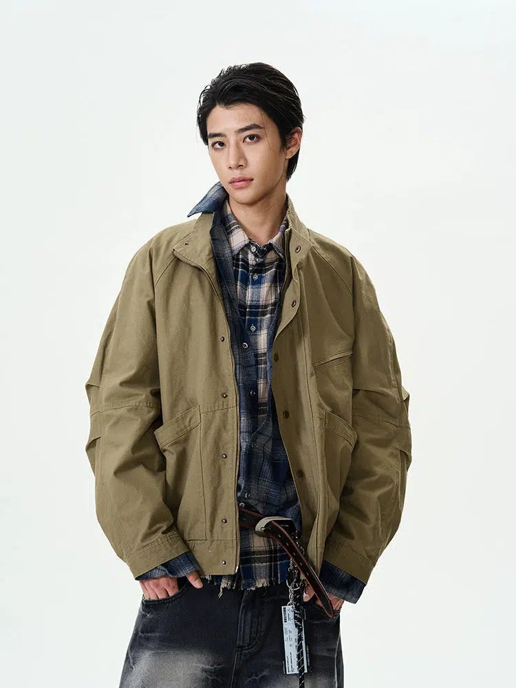 Winter Workwear Stand Collar Jacket-The Korean Fashion