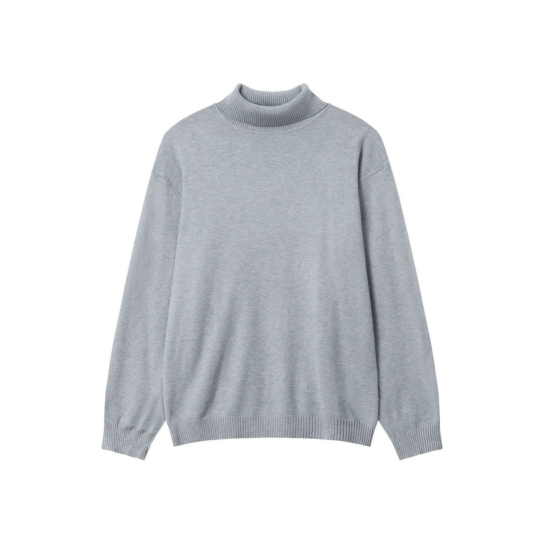 High Collar Knit Pullover Sweater