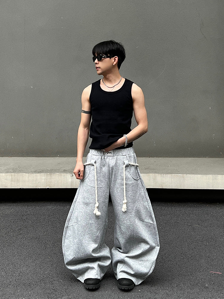 Grey Wide Leg Lounge Pants