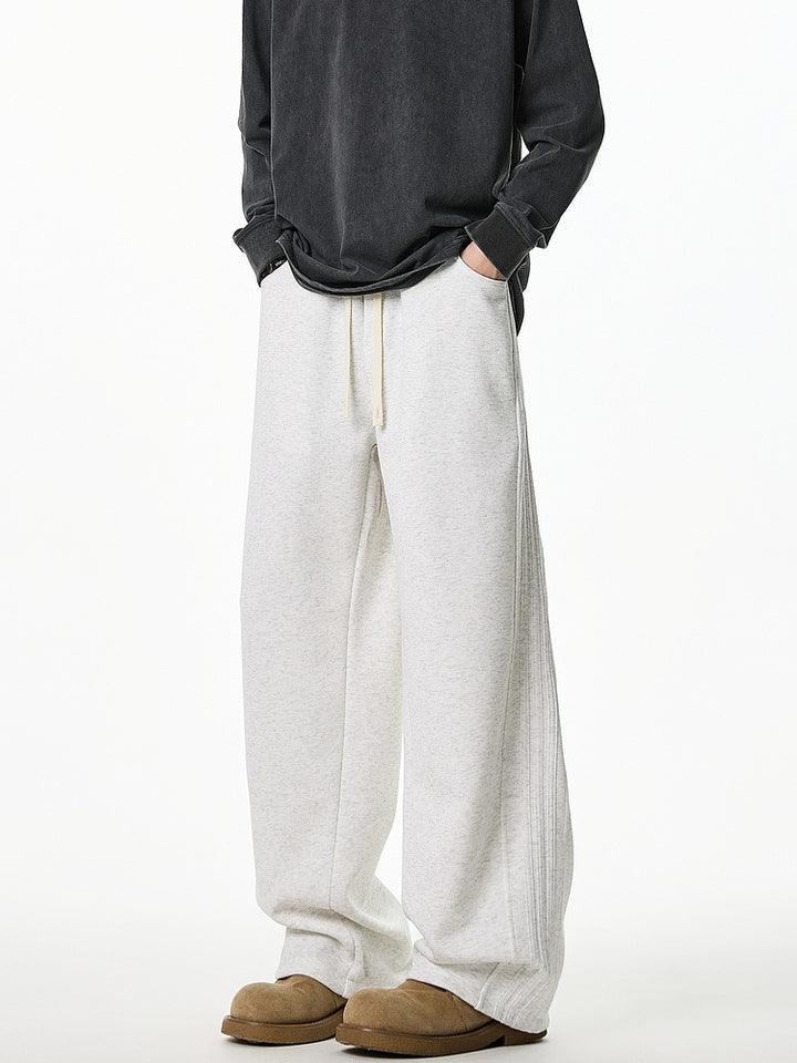 Wide-Leg Elastic Drawstring Sweatpants