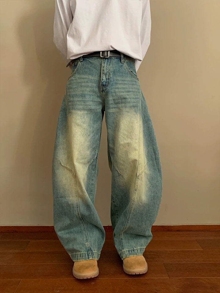 Mud-dyed Wide-leg Jeans