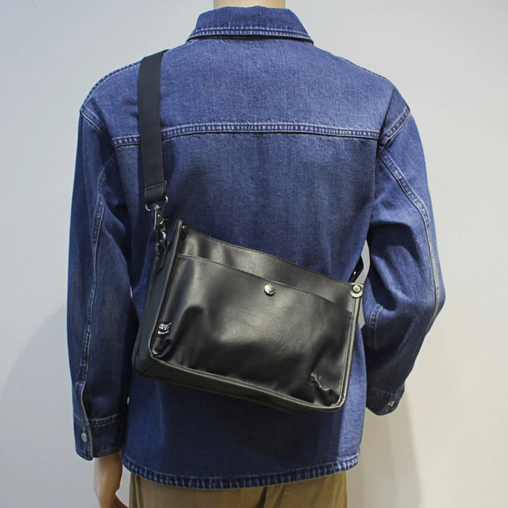 Adjustable Strap Leather Messenger Bag