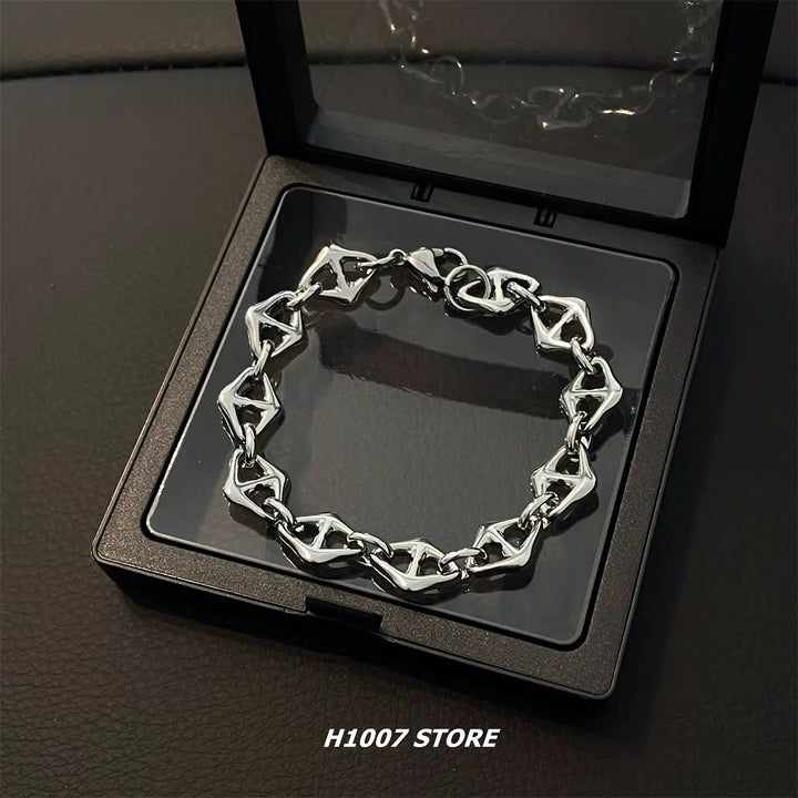 Titanium Steel Hip-Hop Style Bracelet