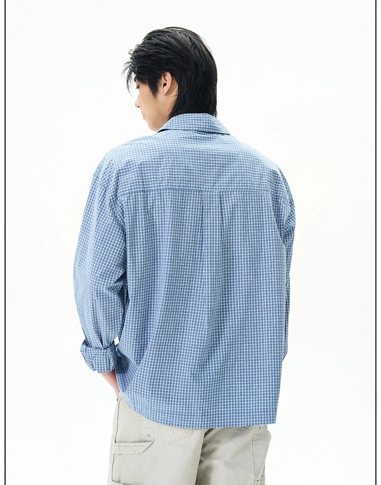 Long-Sleeved Plaid Overshirt