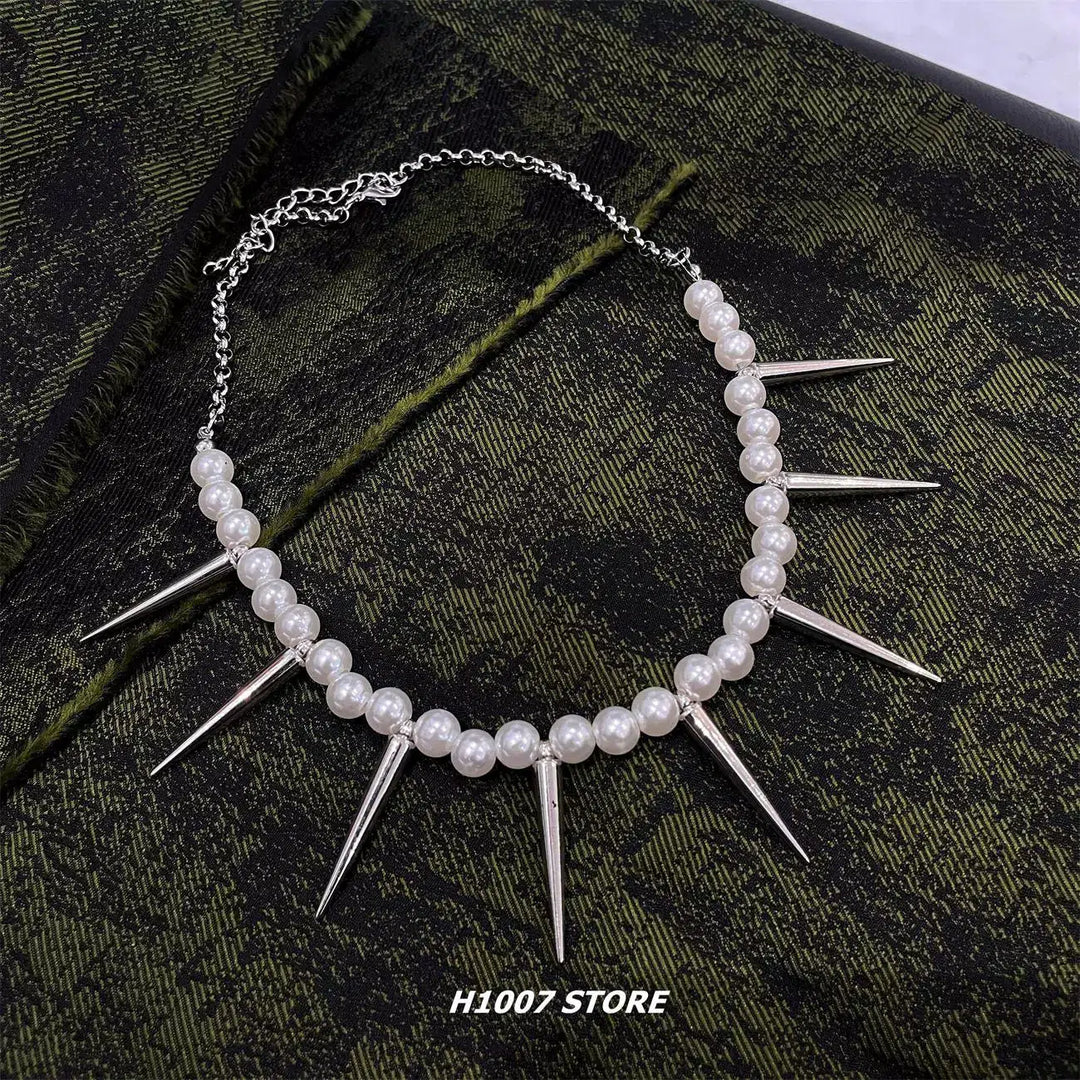 Pearl Spike Punk Choker