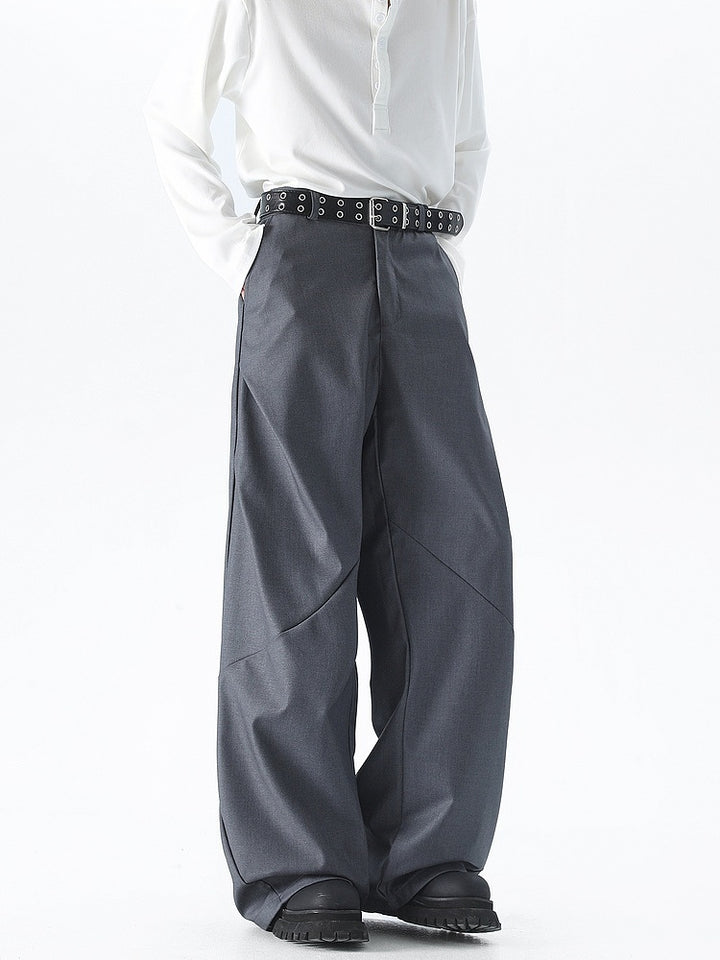 Deconstructed Wide-Leg Casual Pants