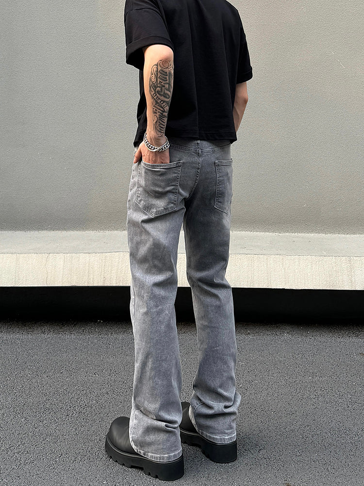 Grey Slim Fit Straight-leg Jeans