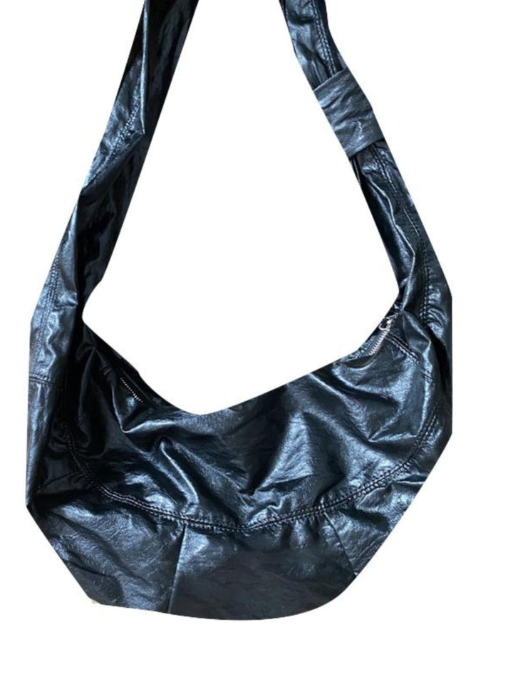 Black Leather Hobo Bag