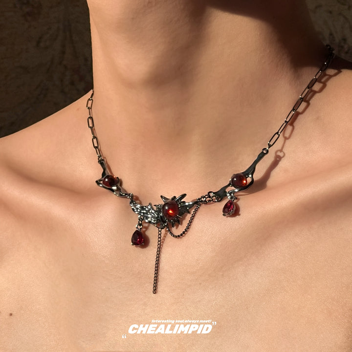 Hip-Hop Style Irregular Ruby Necklace