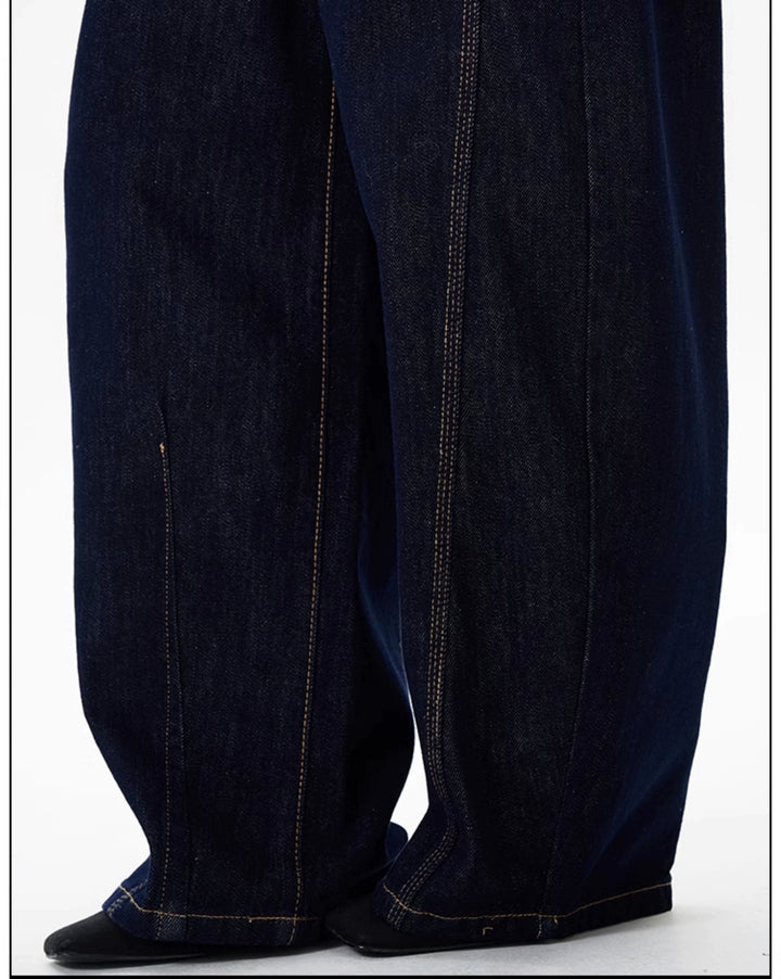 Dark Blue Wide-leg Jeans