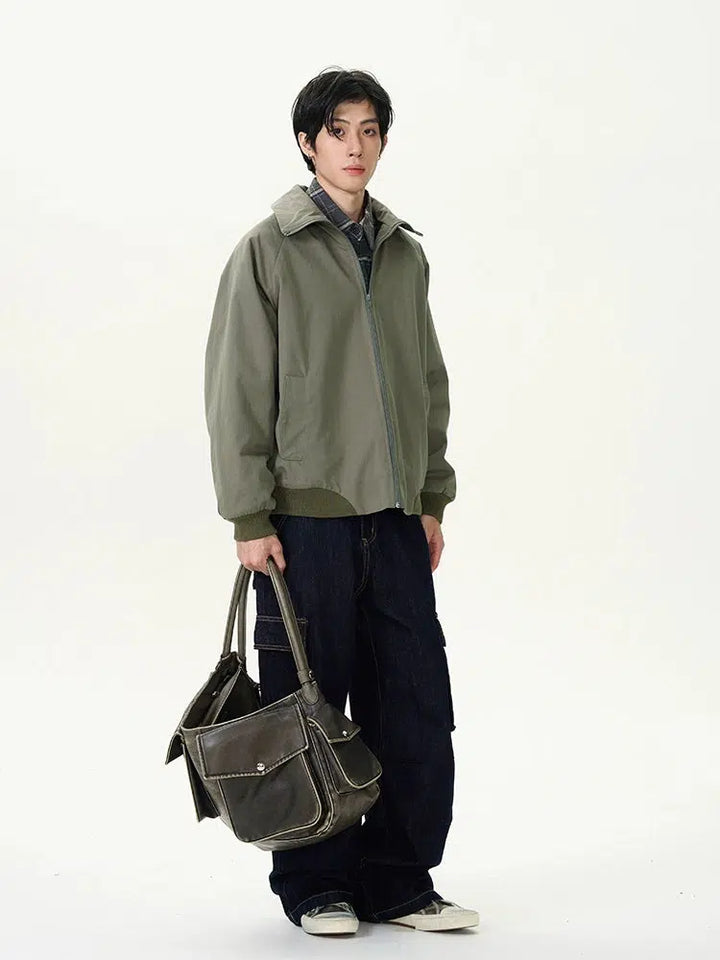 Winter Pilot Jacket with Lapel Collar-The Korean Fashion