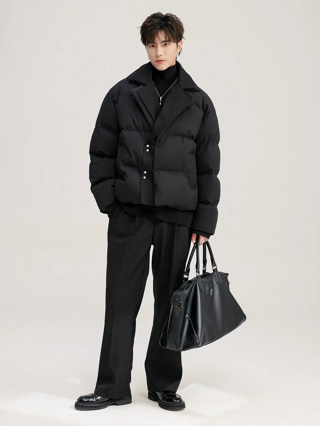 Two-Piece Suit Collar Down Jacket-The Korean Fashion