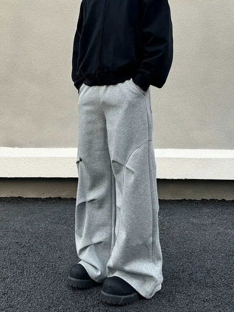 Wide-Leg Pleated Casual Pants