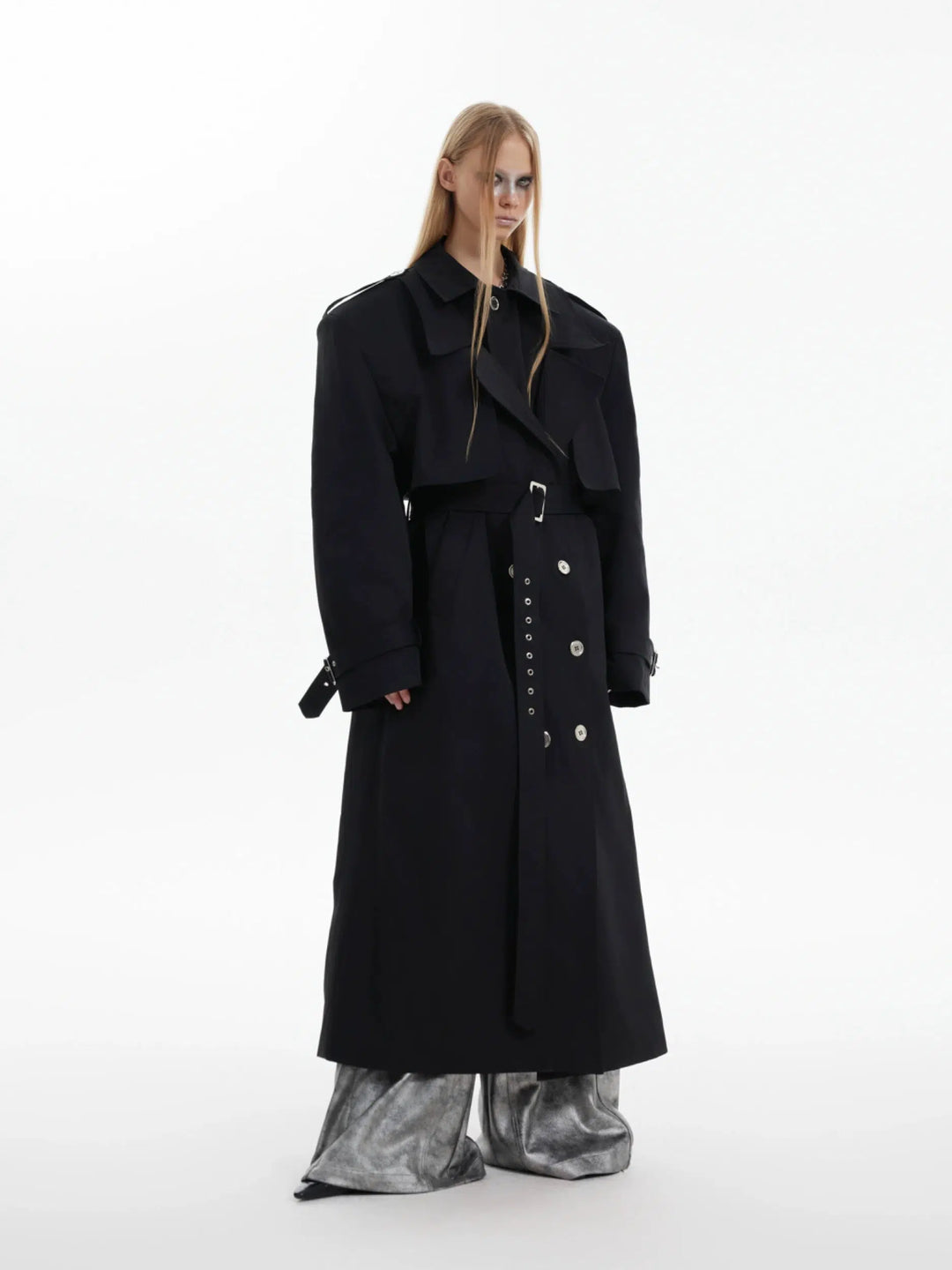 Deconstructed Long Windbreaker Coat-The Korean Fashion