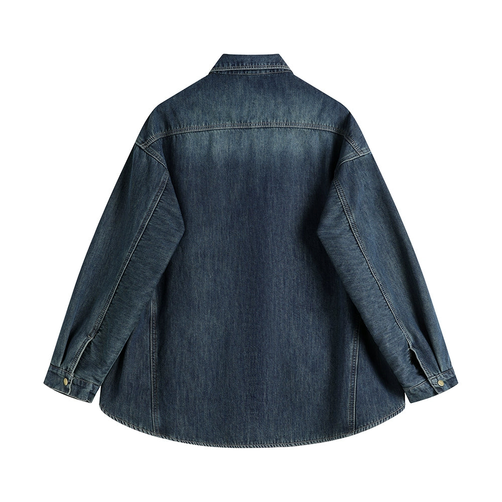 Loose Fit Denim Shirt Jacket