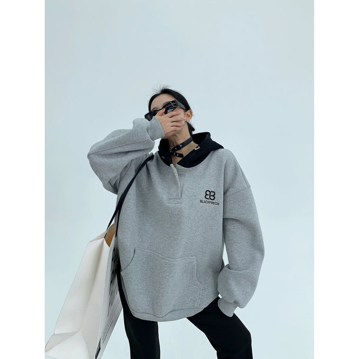 Plush Contrast Stitch Hoodie