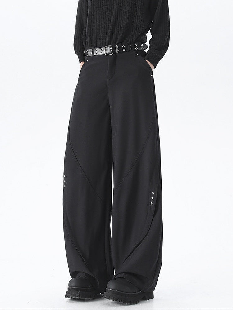 Wide-Leg Deconstructed Casual Pants