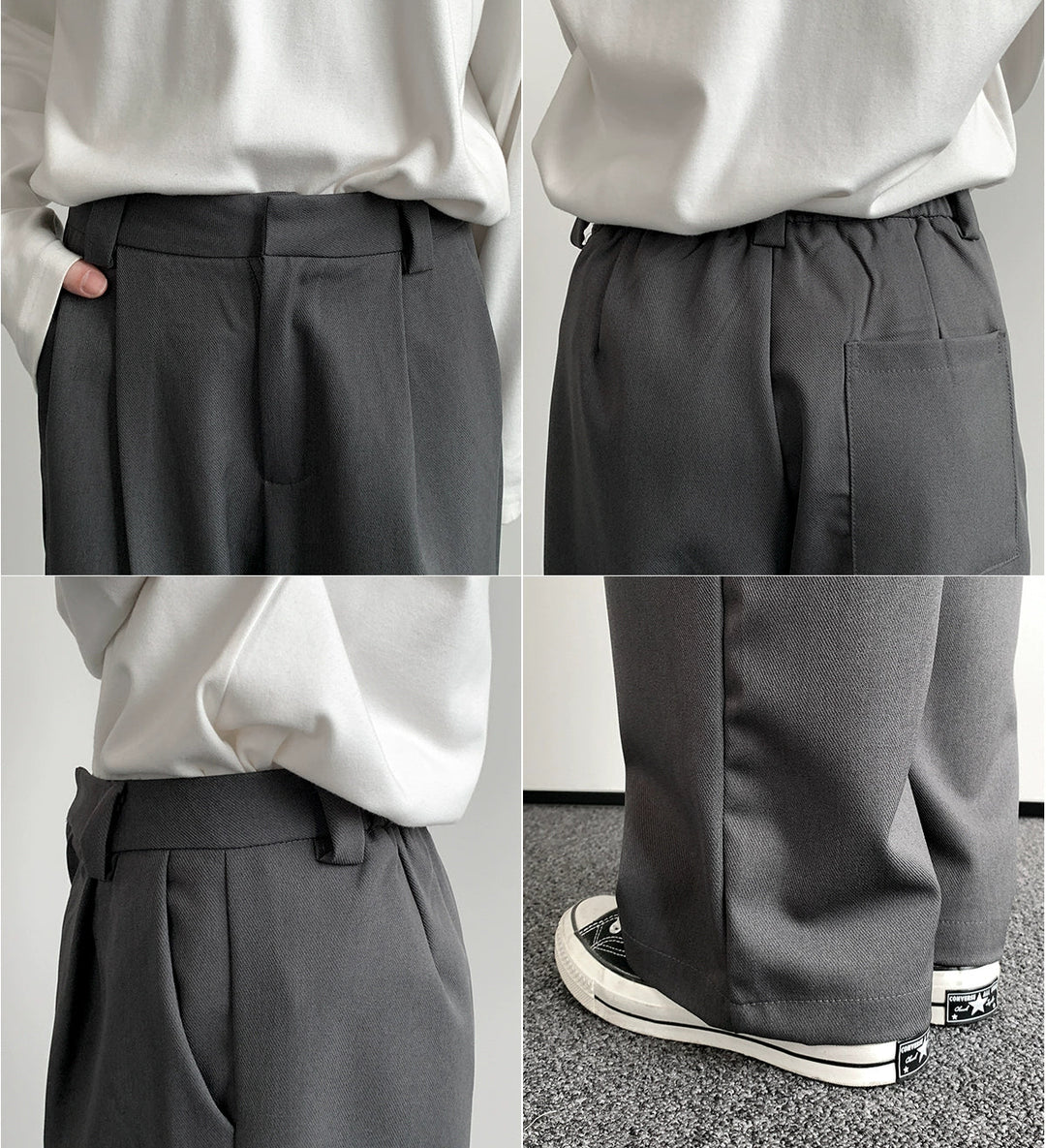 Wide-Leg Straight Suit Pants