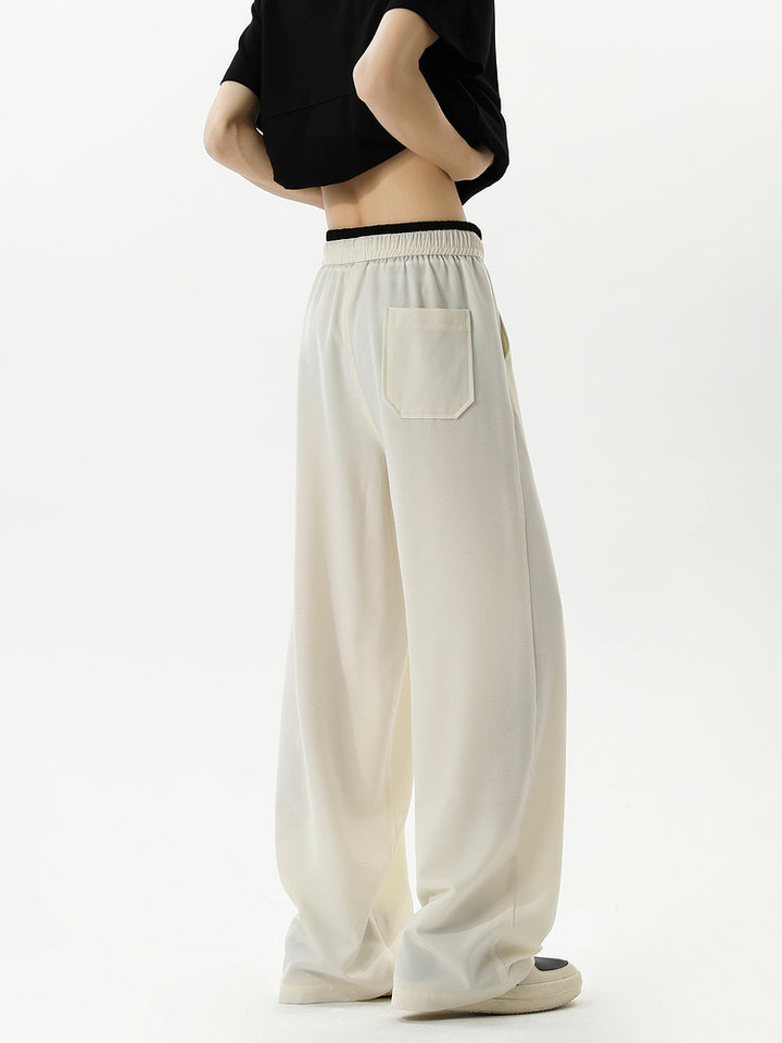 Wide-Leg Drape Sports Pants