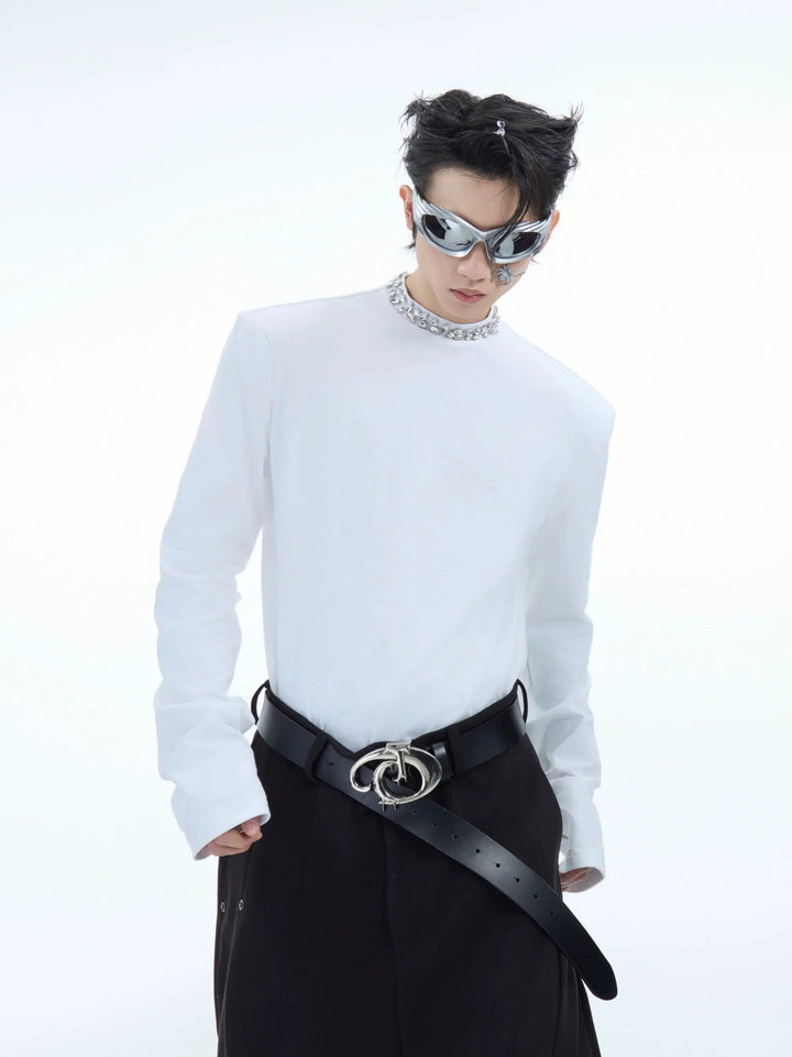 Heavy-Duty Diamond Design Long-Sleeve Pullover-The Korean Fashion