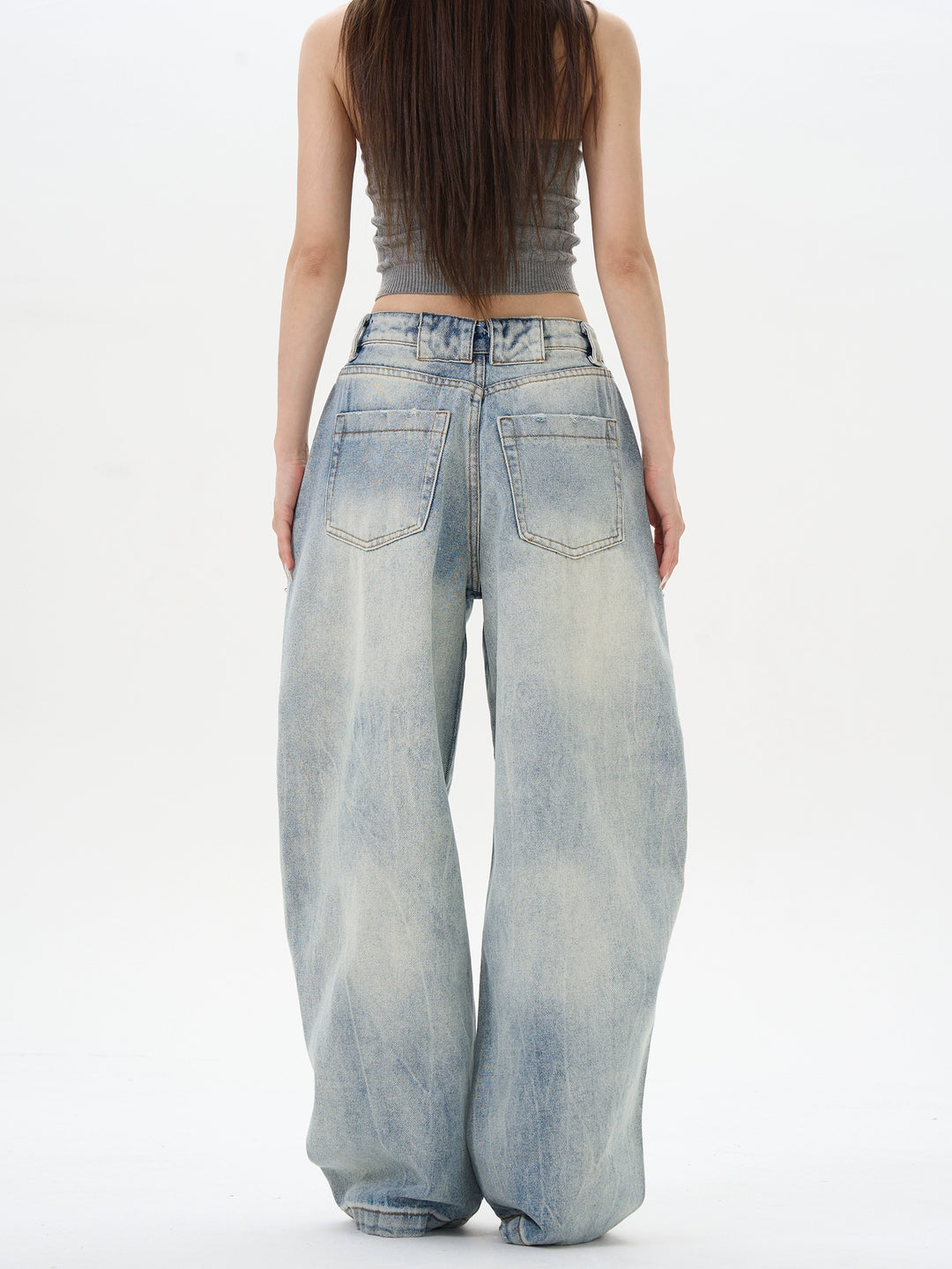 Wide-Leg Denim Pants