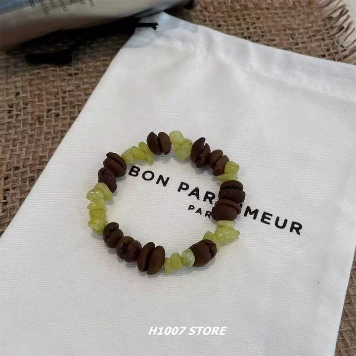 Handmade Coffee Bean Stone Bracelets