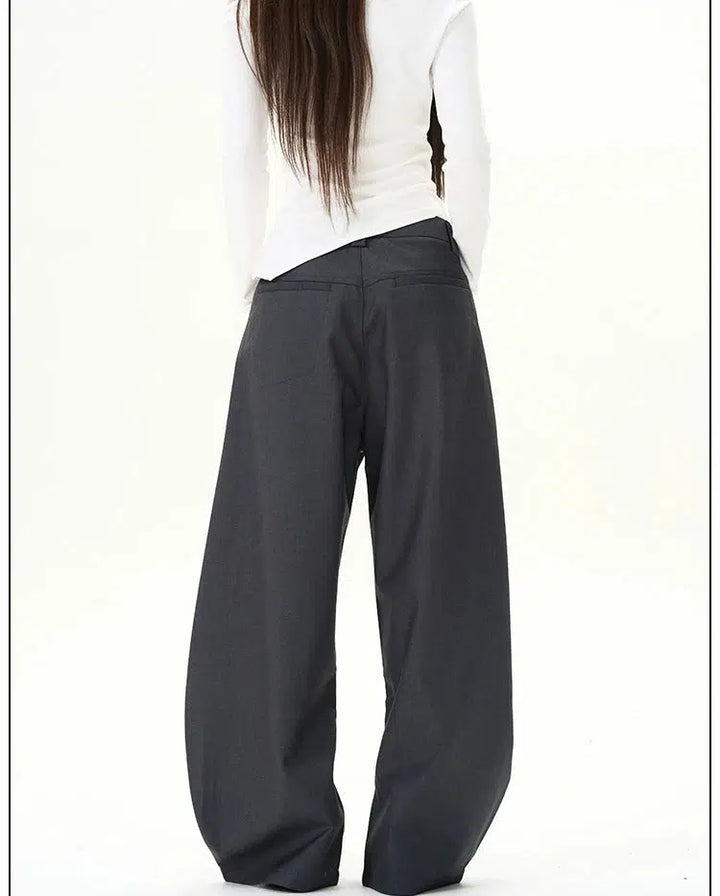 Wide-Leg Casual Scimitar Pants