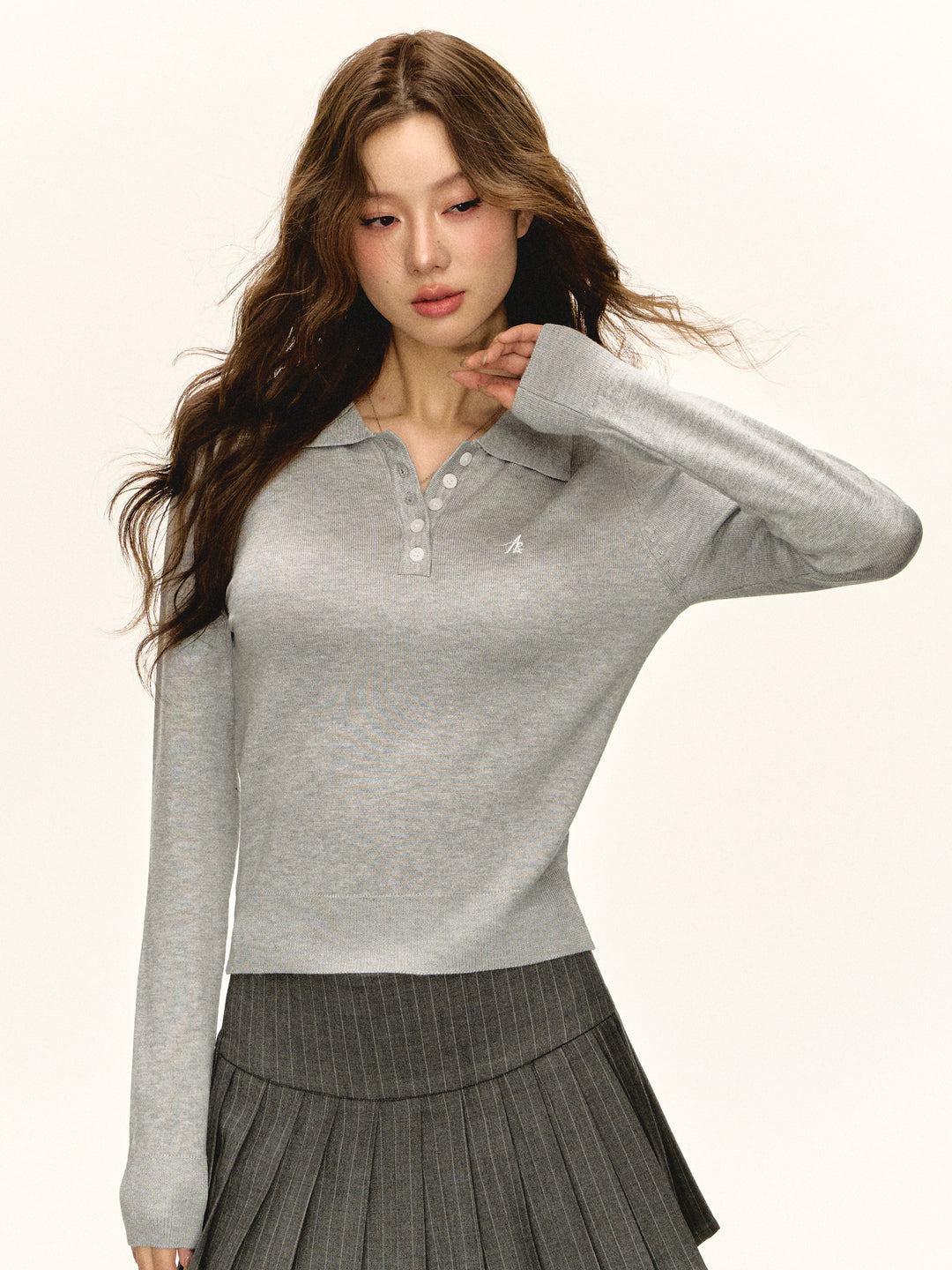 Retro Knit Collared Sweater