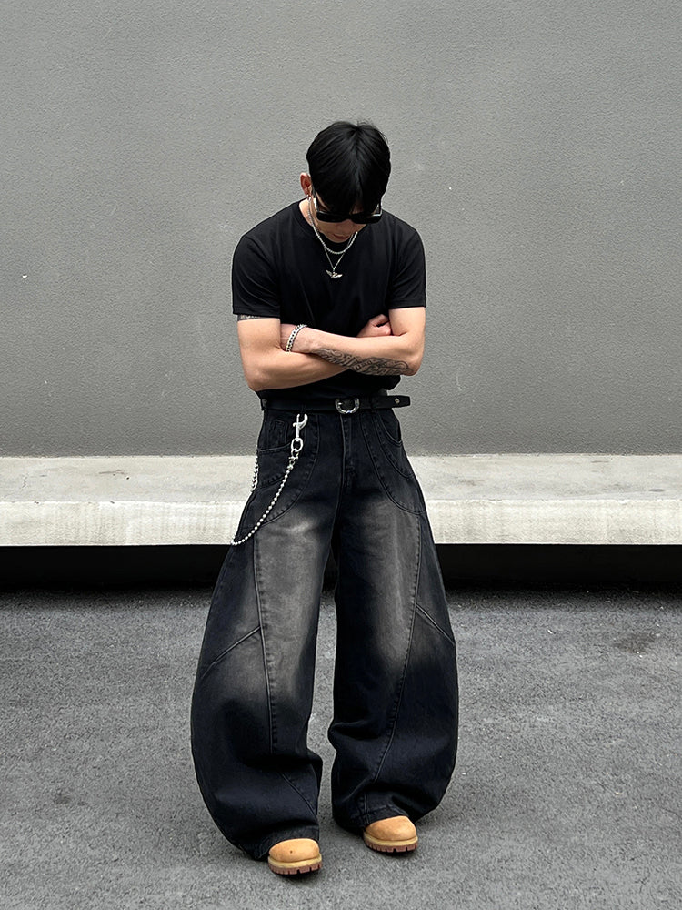 Loose Wide-Leg Deconstructed Pants