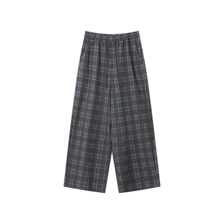 Retro Plaid Woolen Drawstring Pants