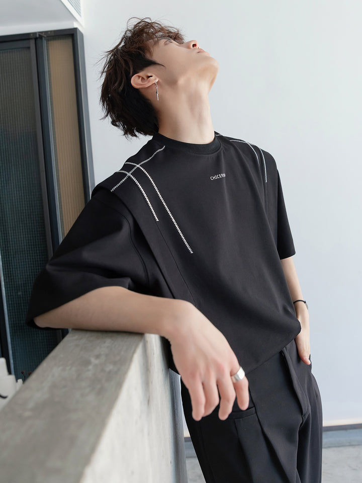 Deconstructed Shoulder Short-Sleeve T-shirt