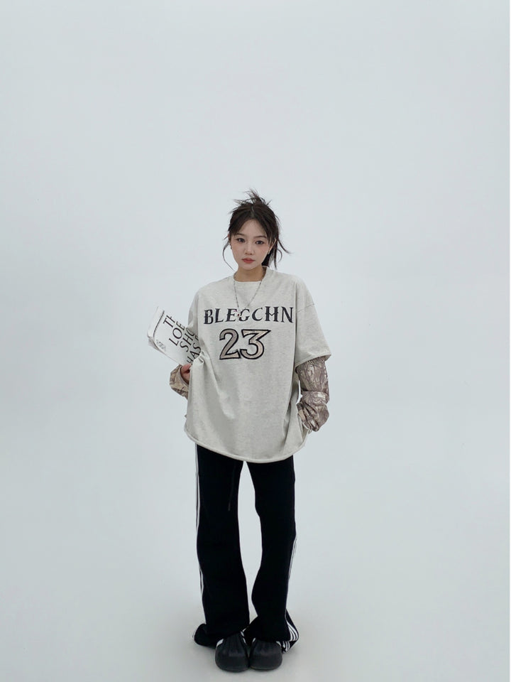 Patch Embroidery Long Sleeve T-shirt