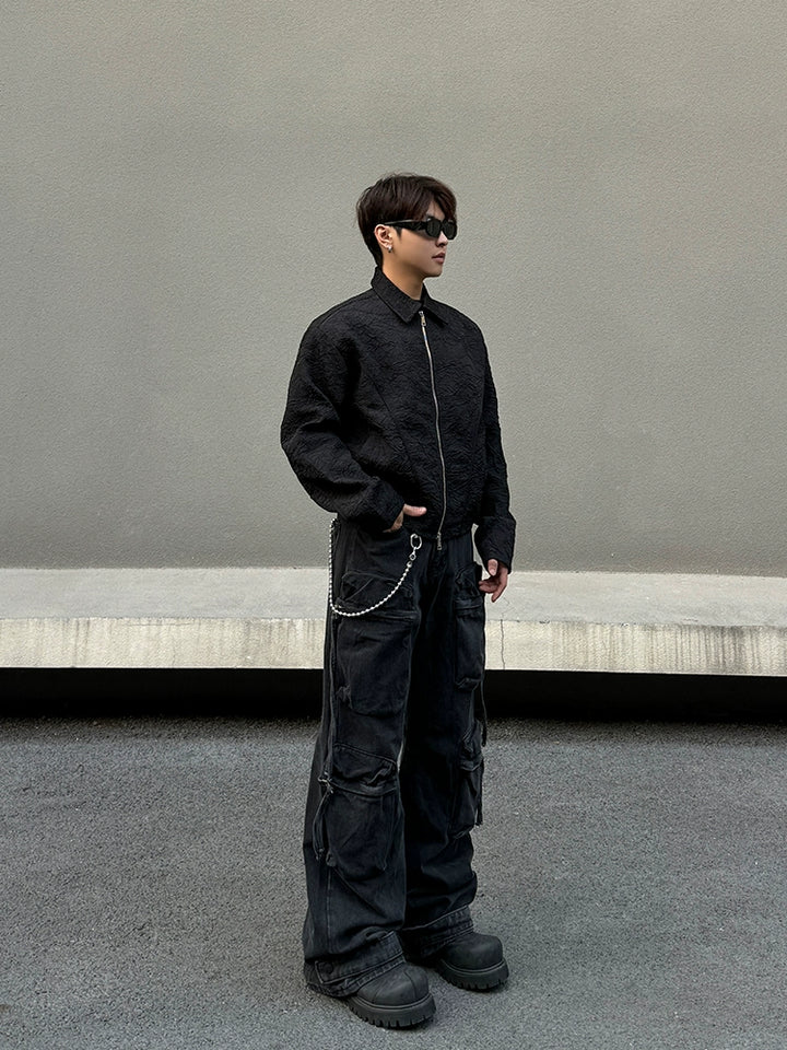 Black Wide Leg Cargo Pants