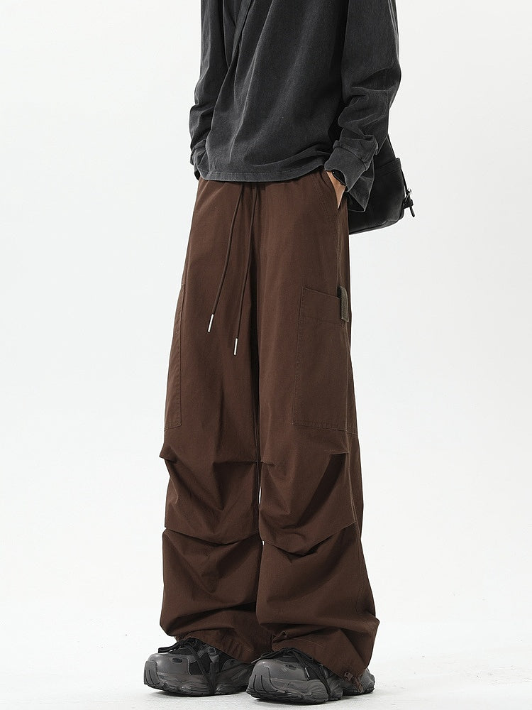 Multi-Pocket Wide-Leg Casual Pants