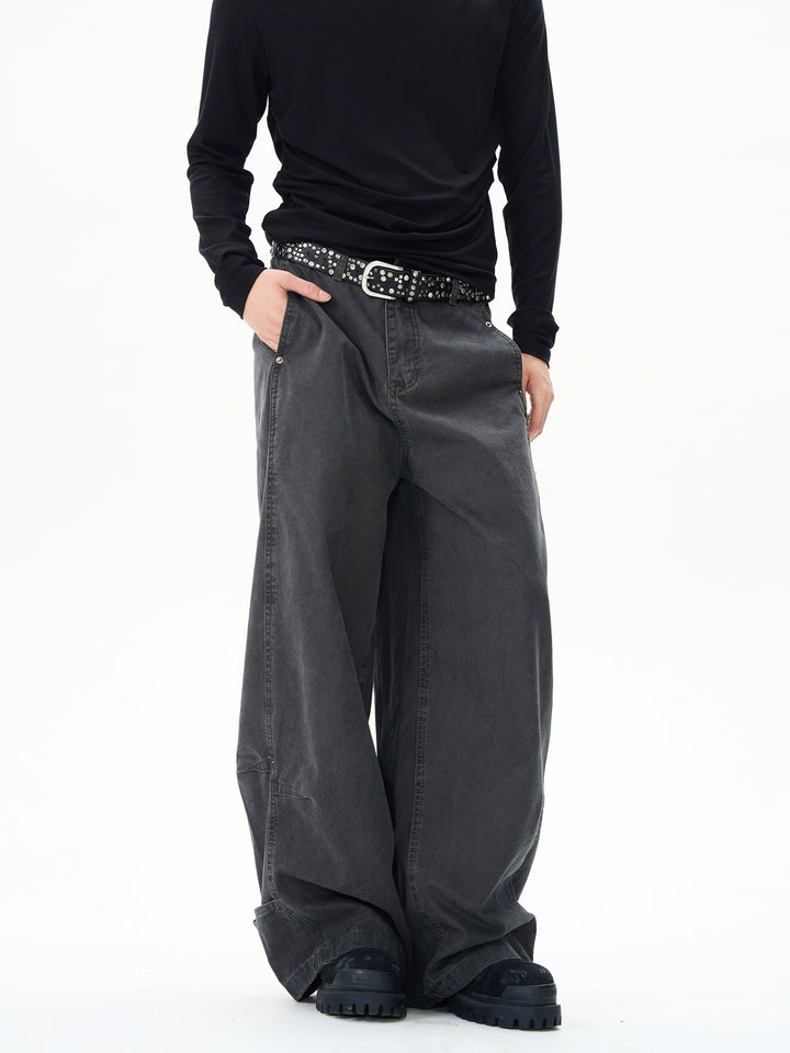 Grey Wide Leg Jeans