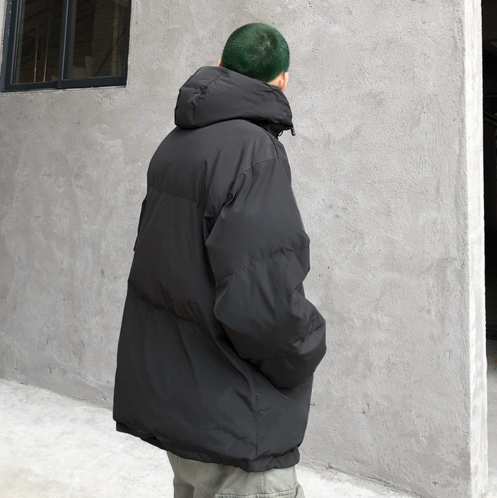 Oversize Hooded Stand Collar Jacket