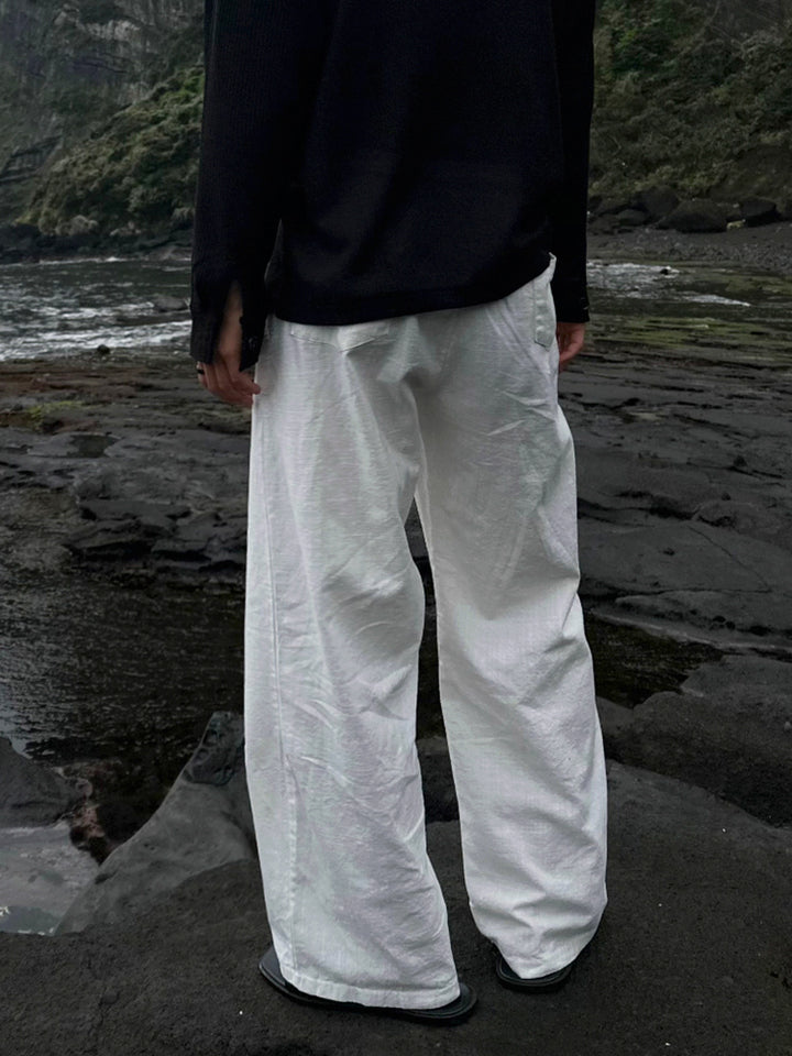 Linen Wide-Leg Casual Pants