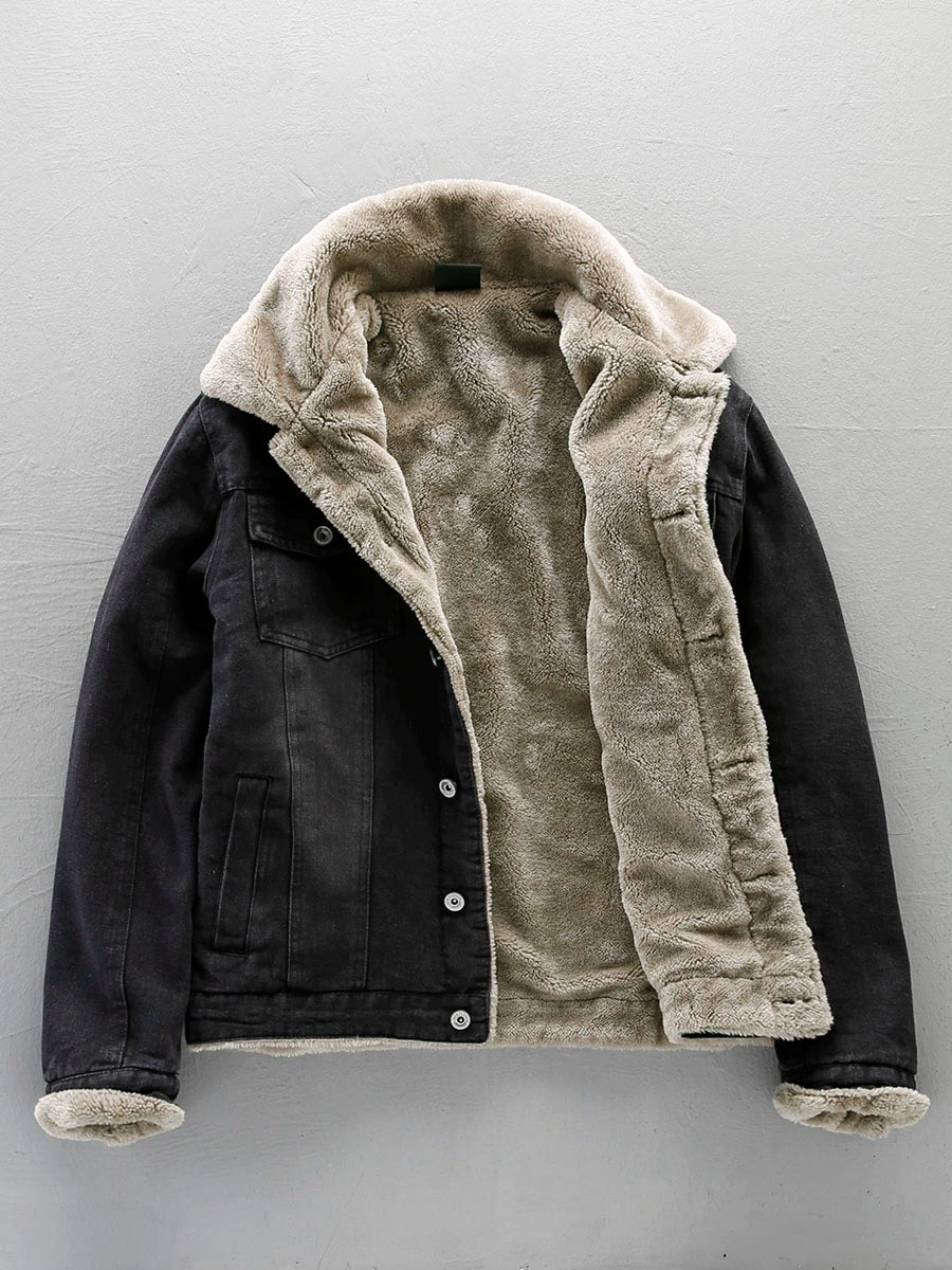 Lambskin Lined Denim Jacket