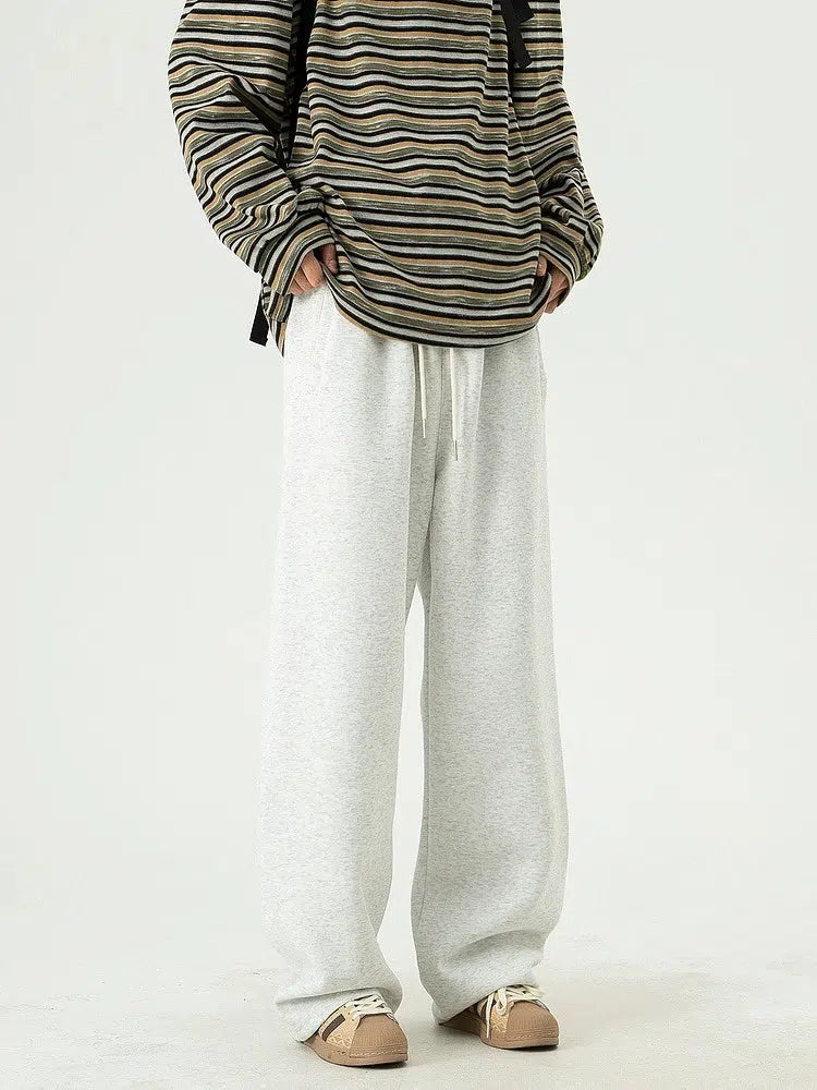 Retro Heavyweight Straight Casual Sports Pants-The Korean Fashion